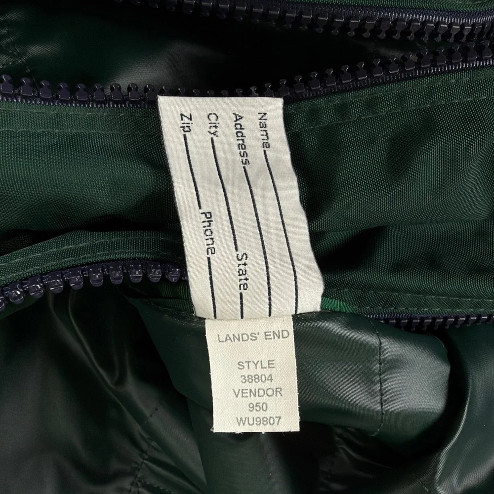 Lands End Briefcase Bag Unisex OS Green VTG Made USA Gorpcore Outdoor Logo